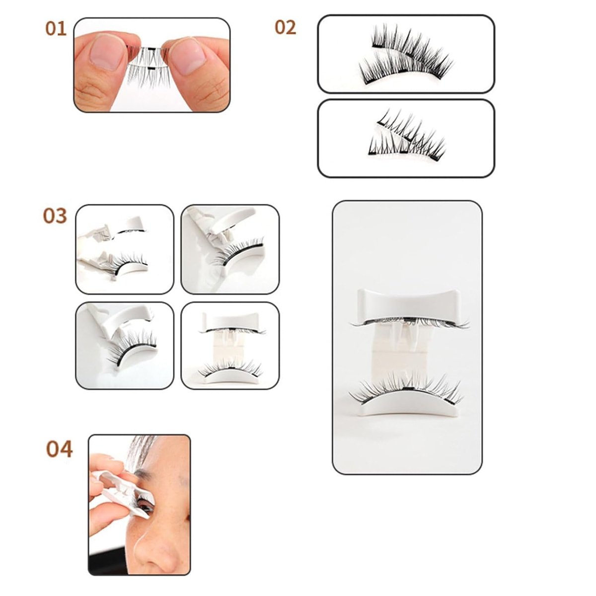 White Magnetic Eyelash Applicator Set – 5g Portable False Lashes Tool Kit for Easy Application Avelisse