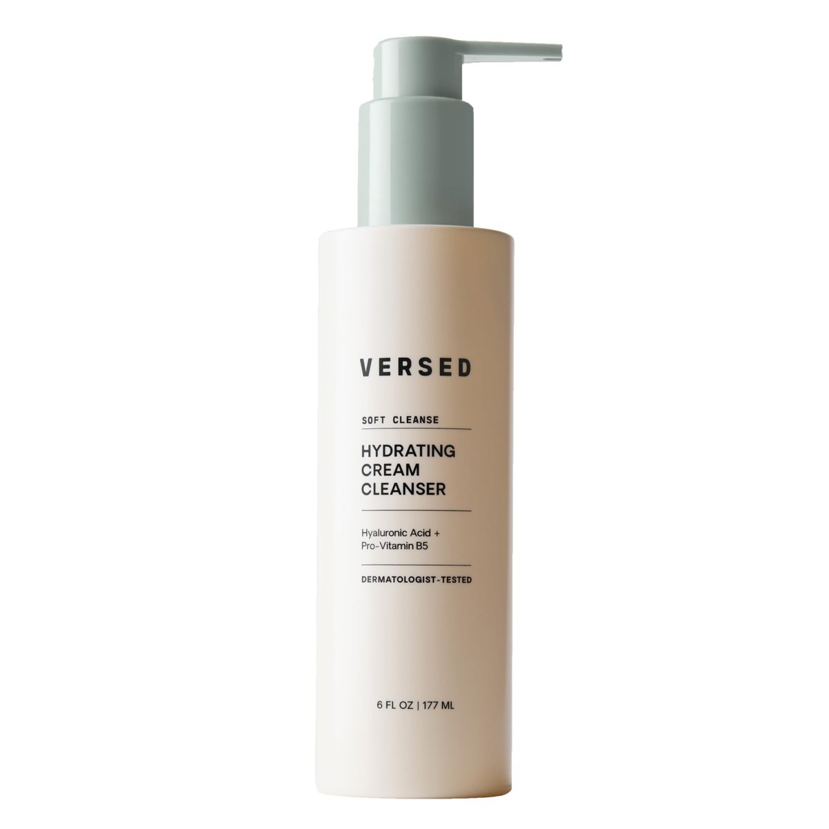 Versed Gentle Hydrating Facial Cleanser - Cream Face Cleanser with Hyaluronic Acid & Aloe Leaf Juice - Fragrance-Free for Dry Skin (6 fl oz / 177 mL) Avelisse