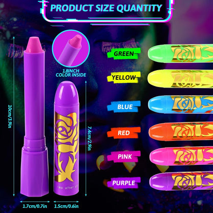 MeiduGaga Glow Face Body Paint - Neon Face Paint That Glows Under UV Black Light for Party Cosplay Halloween