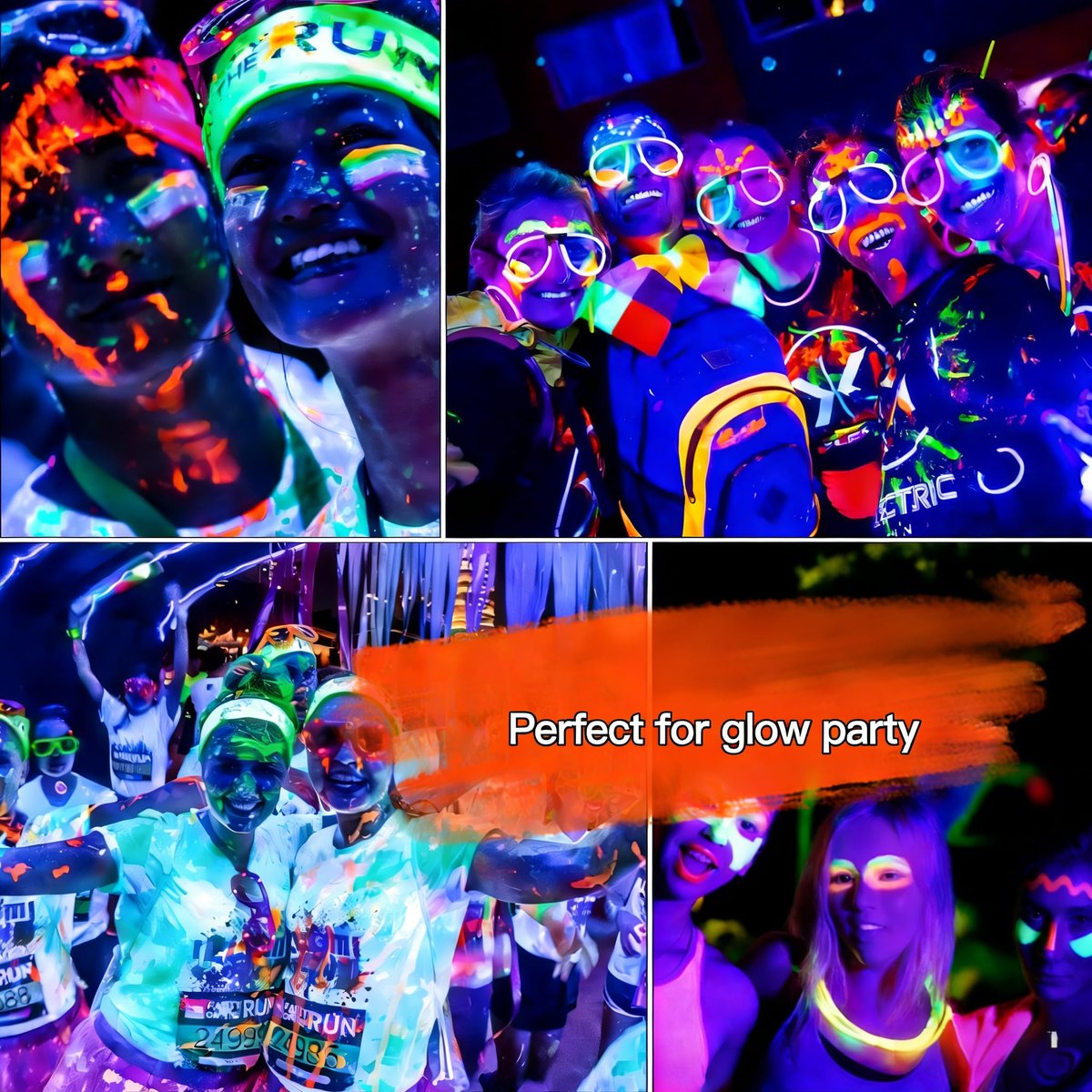 MeiduGaga Glow Face Body Paint - Neon Face Paint That Glows Under UV Black Light for Party Cosplay Halloween - görsel 7