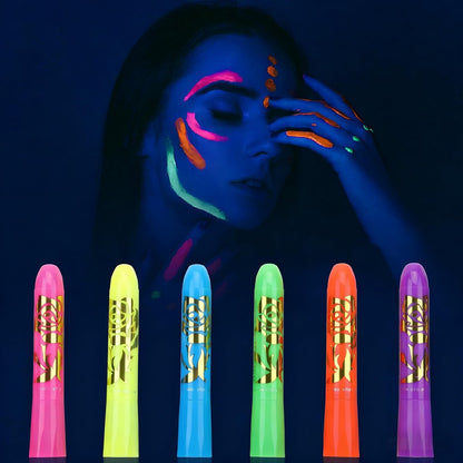 MeiduGaga Glow Face Body Paint - Neon Face Paint That Glows Under UV Black Light for Party Cosplay Halloween