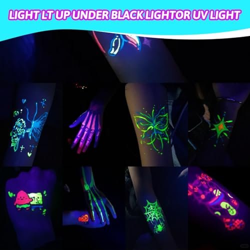 MeiduGaga Glow Face Body Paint - Neon Face Paint That Glows Under UV Black Light for Party Cosplay Halloween - görsel 10