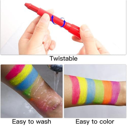 MeiduGaga Glow Face Body Paint - Neon Face Paint That Glows Under UV Black Light for Party Cosplay Halloween