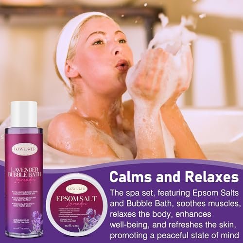 GOWLAVER Purple Spa Gift Basket for Women - Relaxation Stress Relief Self Care Kit Avelisse