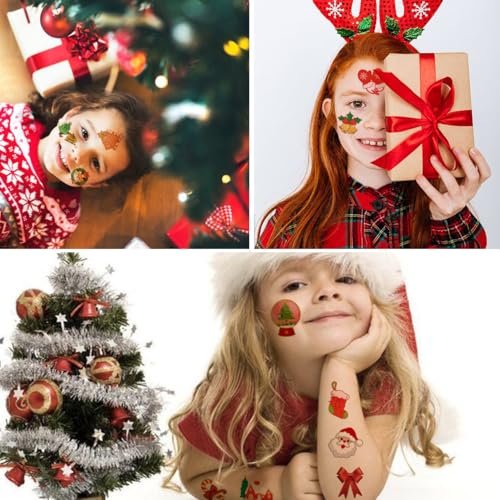 CHARLENT Christmas Temporary Tattoos for Kids - 74 Individual Sheets for Xmas Party Favors, Stocking Stuffers, and Holiday Fun - görsel 10