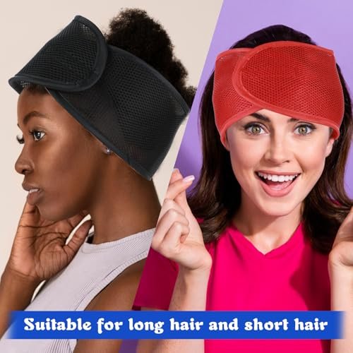 JJUNW 4 Pack Mesh Hair Wraps for Black Women - Breathable Headbands for Sleeping, Face Wash, Spa, and Makeup - görsel 6