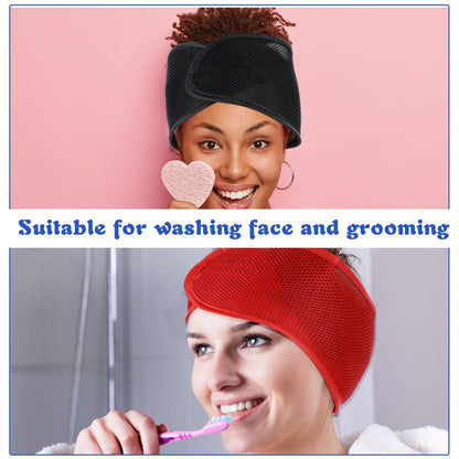 JJUNW 4 Pack Mesh Hair Wraps for Black Women - Breathable Headbands for Sleeping, Face Wash, Spa, and Makeup