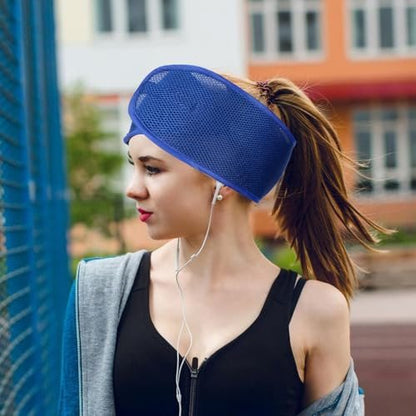 JJUNW 4 Pack Mesh Hair Wraps for Black Women - Breathable Headbands for Sleeping, Face Wash, Spa, and Makeup