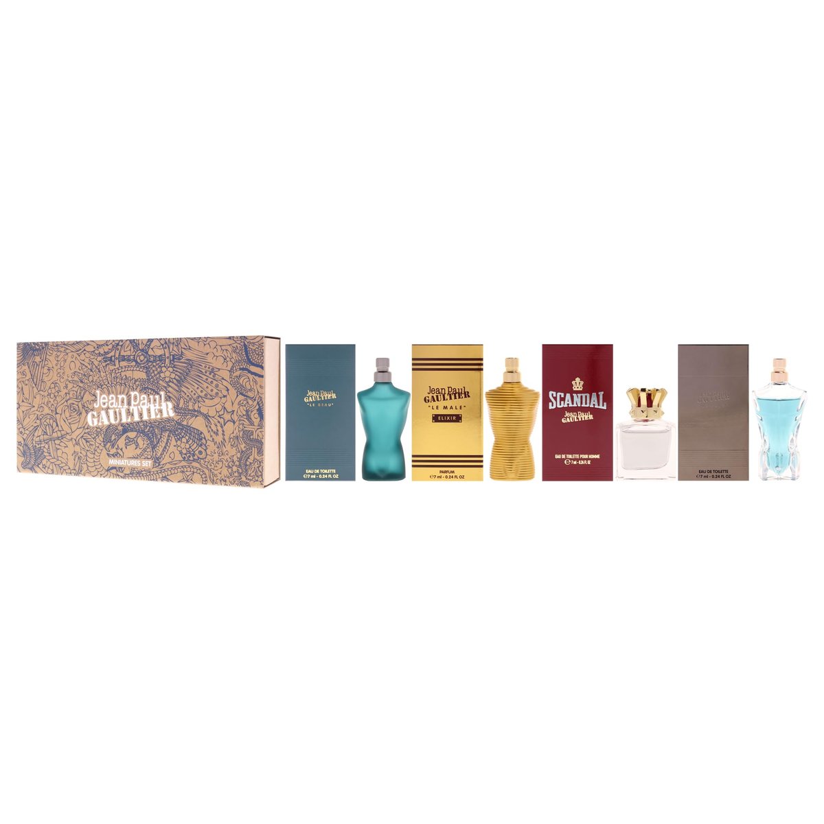 Jean Paul Gaultier Miniatures Set for Men - 4-Piece Eau de Toilette Gift Collection Avelisse