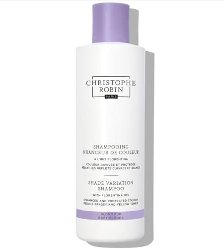 Christophe Robin Shade Variation Baby Blonde Toning Purple Shampoo with Florentina Iris - Neutralizes Brassy, Yellow Tones for Blonde, Bleached, Silver, Highlighted Hair (250ml) - görsel 2
