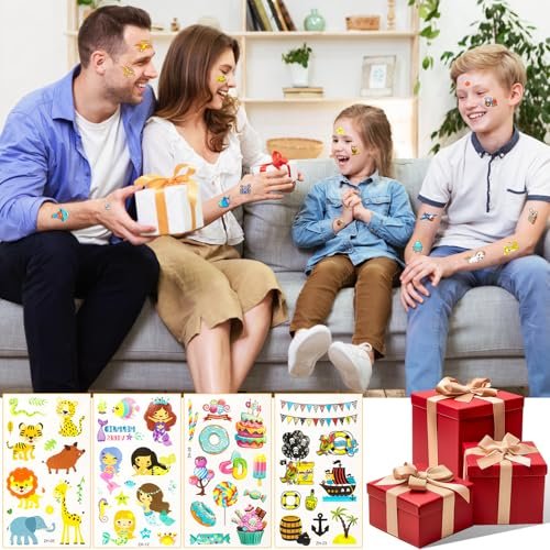 Habett 300+ Mixed Styles Temporary Tattoos for Kids - Space, Dinosaur, Animals, Butterfly, Fish Stickers Set for Birthday Party Favors - görsel 14