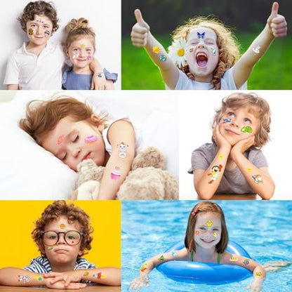 Habett 300+ Mixed Styles Temporary Tattoos for Kids - Space, Dinosaur, Animals, Butterfly, Fish Stickers Set for Birthday Party Favors