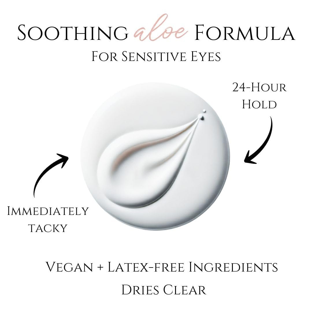 True Beauty Lashes Gentle Formula Lash Glue – 24 Hour Hold, Aloe-Infused, Dries Clear, Water Resistant Avelisse