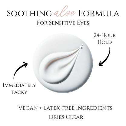 True Beauty Lashes Gentle Formula Lash Glue – 24 Hour Hold, Aloe-Infused, Dries Clear, Water Resistant Avelisse