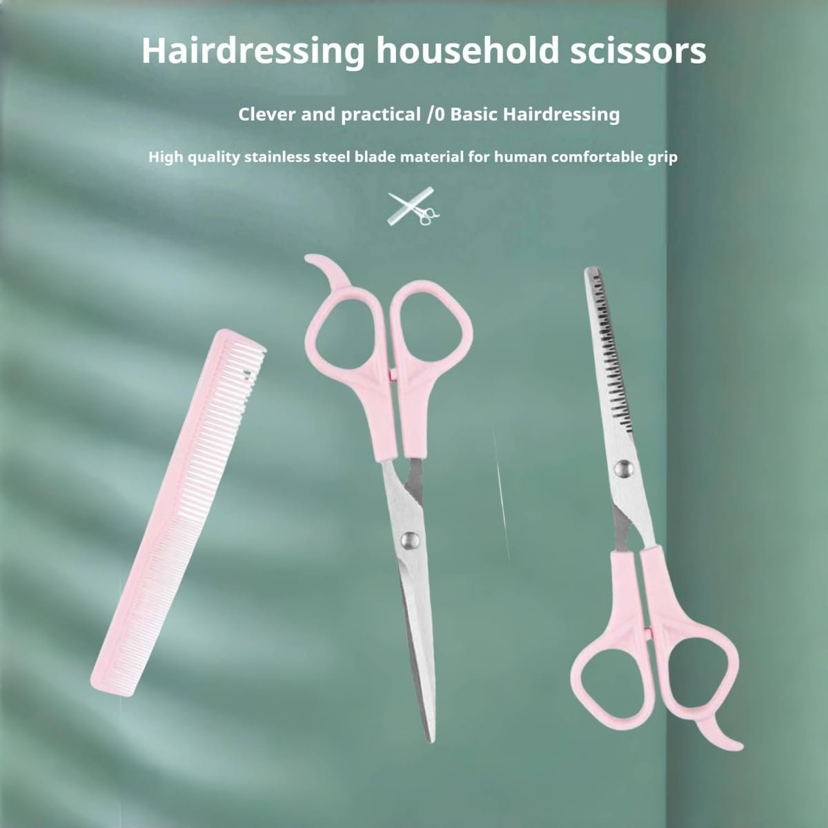 TIKMNO Pink Stainless Steel Hair Cutting Shears Set – 6.7in Professional Barber Scissors & Thinning Shears for Women, Men & Kids - görsel 7