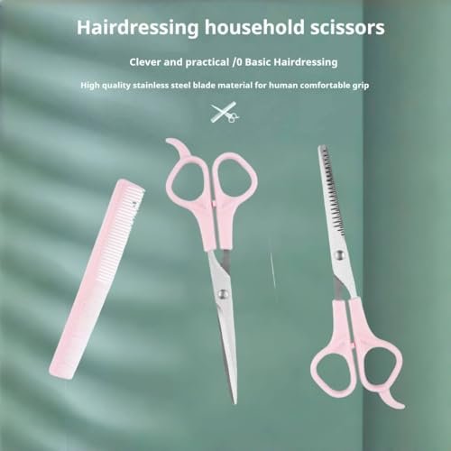 TIKMNO Pink Stainless Steel Hair Cutting Shears Set – 6.7in Professional Barber Scissors & Thinning Shears for Women, Men & Kids - görsel 8