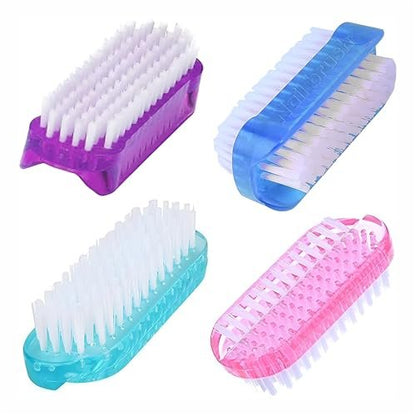 ROLECK 4-Pack Two-Sided Nail Brushes for Cleaning Fingernails and Toes - Multicolor Travel Nail Scrubber Brush for Men, Women, and Kids Avelisse