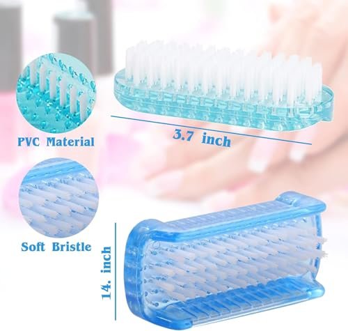ROLECK 4-Pack Two-Sided Nail Brushes for Cleaning Fingernails and Toes - Multicolor Travel Nail Scrubber Brush for Men, Women, and Kids Avelisse