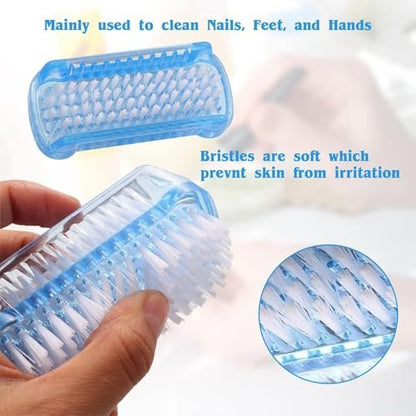 ROLECK 4-Pack Two-Sided Nail Brushes for Cleaning Fingernails and Toes - Multicolor Travel Nail Scrubber Brush for Men, Women, and Kids Avelisse
