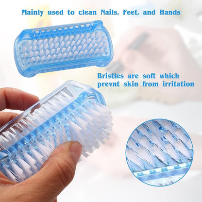 ROLECK 4-Pack Two-Sided Nail Brushes for Cleaning Fingernails and Toes - Multicolor Travel Nail Scrubber Brush for Men, Women, and Kids Avelisse
