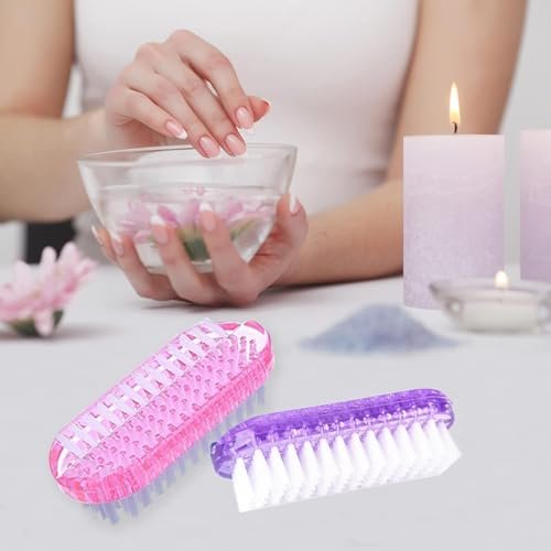 ROLECK 4-Pack Two-Sided Nail Brushes for Cleaning Fingernails and Toes - Multicolor Travel Nail Scrubber Brush for Men, Women, and Kids Avelisse