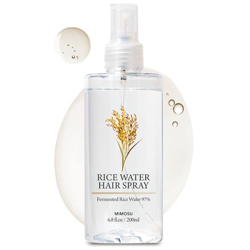 mimosu 97% Rice Water Hair Growth Spray - Fermented Rice Water & Biotin Serum with PHA Toner, Korean Hair Care Formula, 6.8 fl oz Avelisse