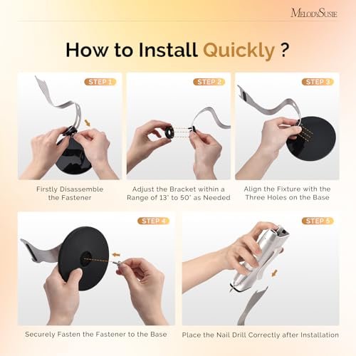 MelodySusie Clip-On Nail Drill Holder with 10 Drill Bit Slots – Acrylic Base Stand for Clip-On Electric Nail Files, Compatible with SC300F, SC320H, SC320F, SC320D, SC330G, SM330G, SC320C, MM400D, MB420G (Dark Grey) Avelisse