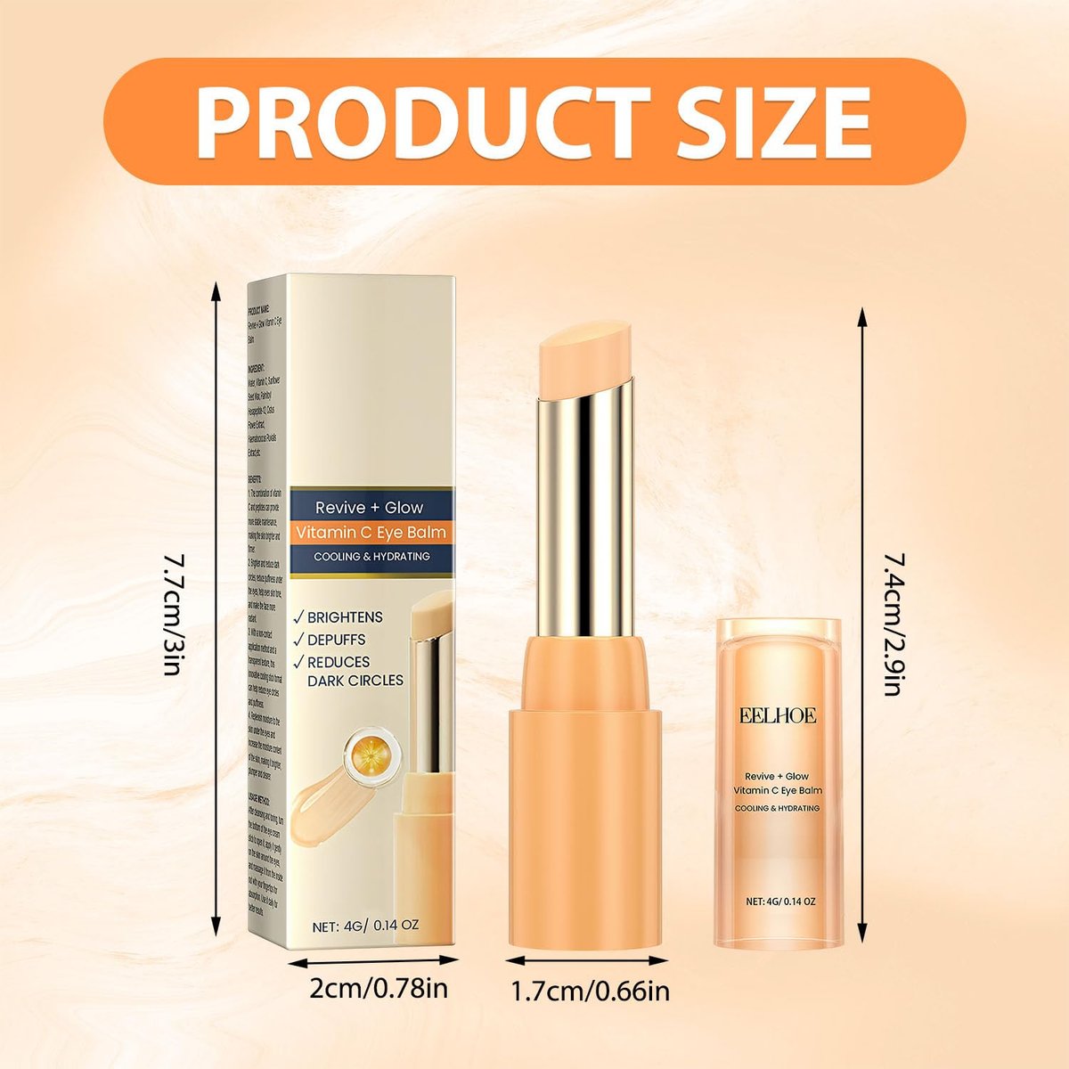 Tbexem Revive Glow Vitamin C Eye Balm - Hydrating Eye Cream for Dark Circles, Brightening & Puffiness (2-Pack) Avelisse