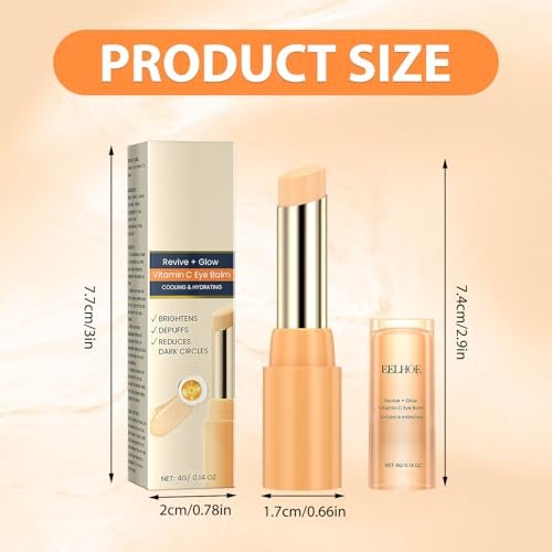 Tbexem Revive Glow Vitamin C Eye Balm - Hydrating Eye Cream for Dark Circles, Brightening & Puffiness (2-Pack) Avelisse