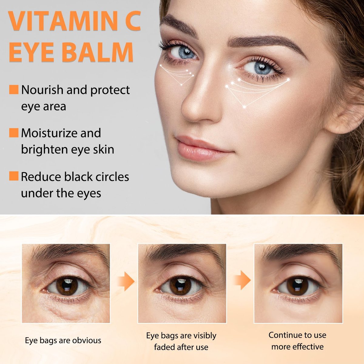 Tbexem Revive Glow Vitamin C Eye Balm - Hydrating Eye Cream for Dark Circles, Brightening & Puffiness (2-Pack) Avelisse