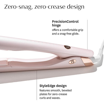 T3 SinglePass Smooth X Professional Flat Iron - Extra-Long Ceramic Plates, 9 Heat Settings, Satin Blush Avelisse