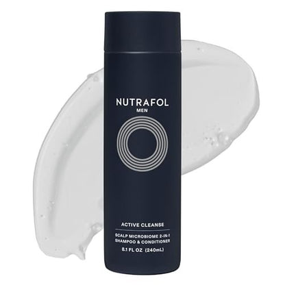 Nutrafol Men's Shampoo and Conditioner 2-in-1 - Cleanse, Hydrate, Unclog Pores for Thicker, Stronger Hair - Color Safe, Sulfate Free - 8.1 Fl Oz Avelisse