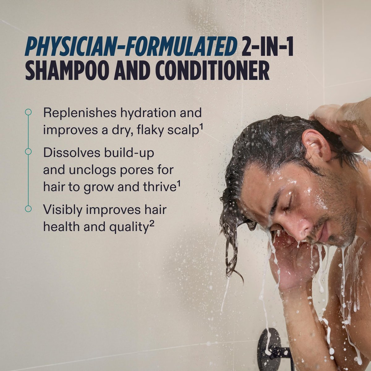 Nutrafol Men's Shampoo and Conditioner 2-in-1 - Cleanse, Hydrate, Unclog Pores for Thicker, Stronger Hair - Color Safe, Sulfate Free - 8.1 Fl Oz Avelisse