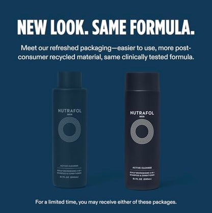 Nutrafol Men's Shampoo and Conditioner 2-in-1 - Cleanse, Hydrate, Unclog Pores for Thicker, Stronger Hair - Color Safe, Sulfate Free - 8.1 Fl Oz Avelisse