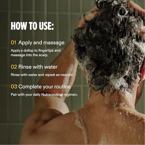 Nutrafol Men's Shampoo and Conditioner 2-in-1 - Cleanse, Hydrate, Unclog Pores for Thicker, Stronger Hair - Color Safe, Sulfate Free - 8.1 Fl Oz Avelisse