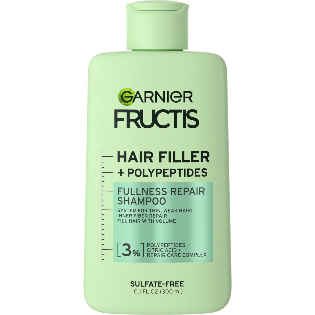 Garnier Fructis Hair Filler Fullness Repair Shampoo - Volumizing Shampoo with Polypeptides & Hair Repair Complex for Thin, Weak Split Ends, 10.1 Fl Oz - görsel 1