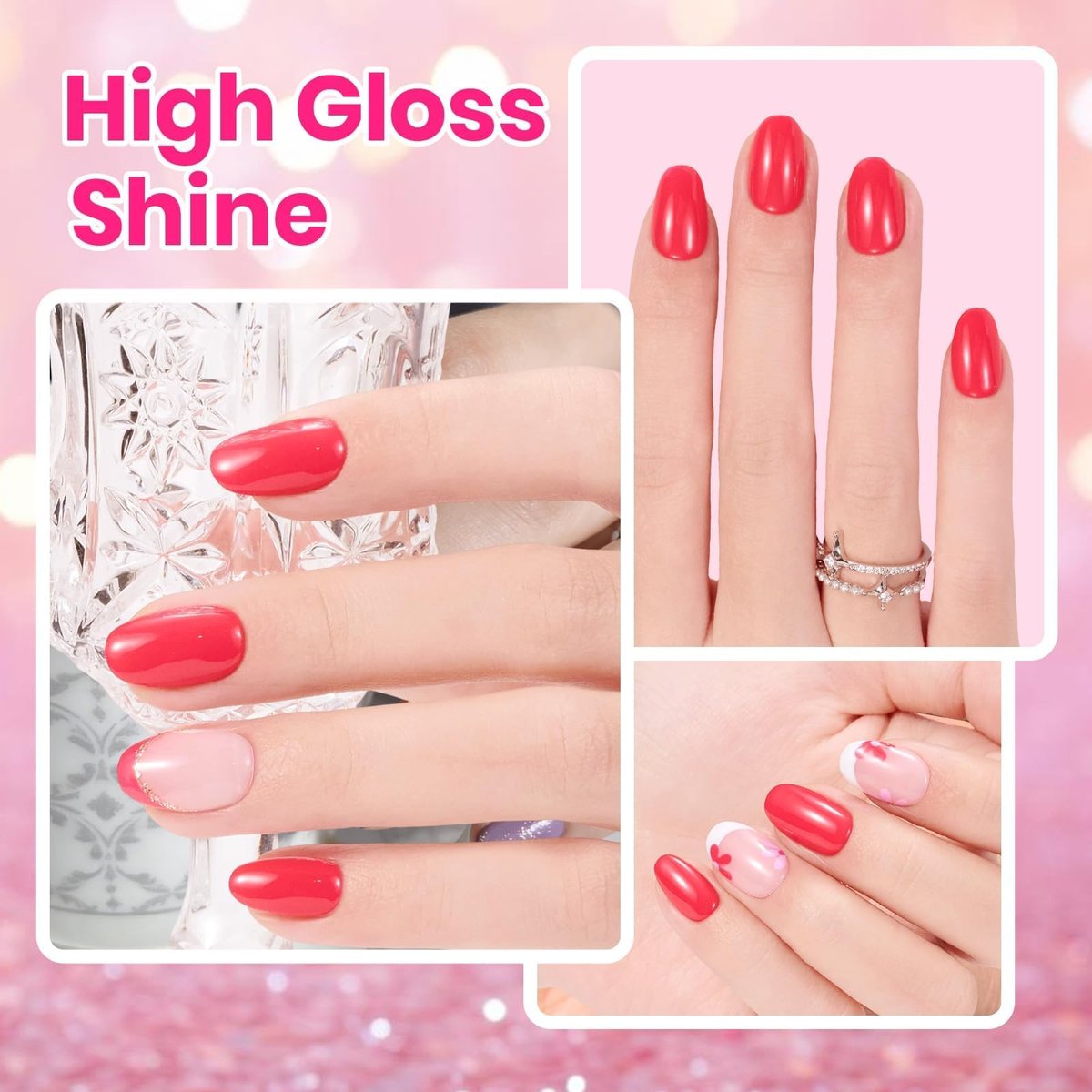 Beetles Hot Pink Nail Polish - Magenta Beat 0.51 Fl Oz (15 mL) Neon Pink Quick Dry Long-Lasting Nail Art - görsel 11
