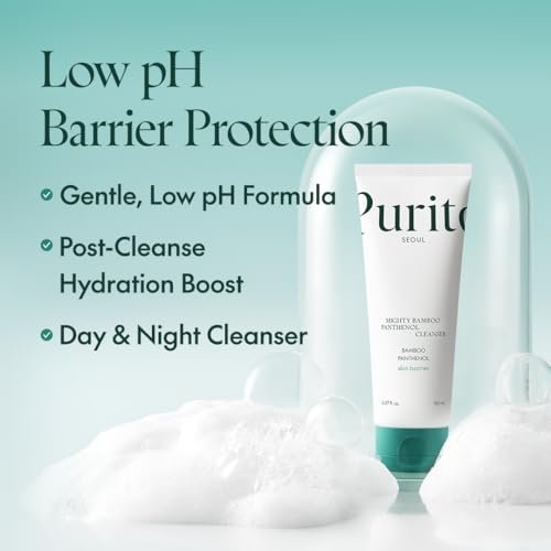 PURITO Mighty Bamboo Panthenol Cleanser - Gentle Face Wash for Moisturizing, Makeup Remover, for Sensitive Skin, Vegan & Cruelty-Free, 150ml / 5.07 fl. oz. Avelisse
