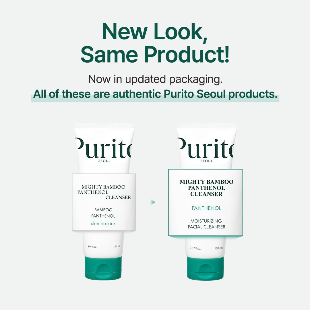 PURITO Mighty Bamboo Panthenol Cleanser - Gentle Face Wash for Moisturizing, Makeup Remover, for Sensitive Skin, Vegan & Cruelty-Free, 150ml / 5.07 fl. oz. Avelisse