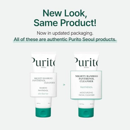 PURITO Mighty Bamboo Panthenol Cleanser - Gentle Face Wash for Moisturizing, Makeup Remover, for Sensitive Skin, Vegan & Cruelty-Free, 150ml / 5.07 fl. oz. Avelisse