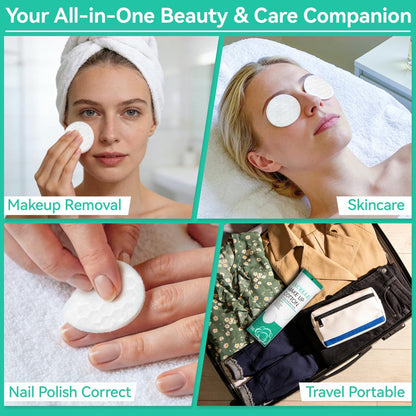 300PCS Cotton Rounds Bulk – Soft Lint Free Cotton Pads for Face, High Absorbency Makeup Remover Pads for Facial Cleansing, Toner, Nail Polish Removal, Daily Beauty & Personal Care