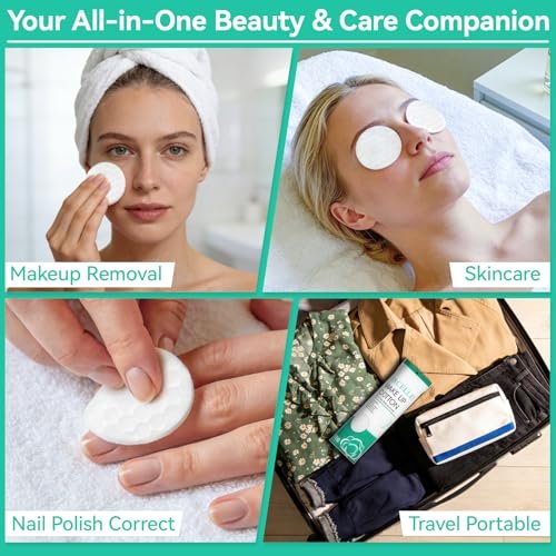 300PCS Cotton Rounds Bulk – Soft Lint Free Cotton Pads for Face, High Absorbency Makeup Remover Pads for Facial Cleansing, Toner, Nail Polish Removal, Daily Beauty & Personal Care - görsel 10