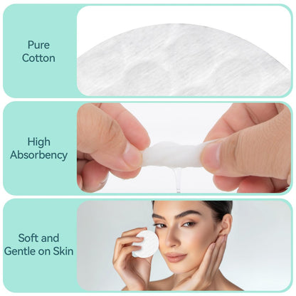 300PCS Cotton Rounds Bulk – Soft Lint Free Cotton Pads for Face, High Absorbency Makeup Remover Pads for Facial Cleansing, Toner, Nail Polish Removal, Daily Beauty & Personal Care