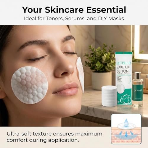 300PCS Cotton Rounds Bulk – Soft Lint Free Cotton Pads for Face, High Absorbency Makeup Remover Pads for Facial Cleansing, Toner, Nail Polish Removal, Daily Beauty & Personal Care - görsel 14
