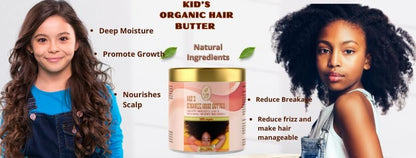 Organic Kid's Hair Butter – Nourishing Hair Detangler for Frizz-Free, Healthy Hair, 8 oz (250 ml) Avelisse