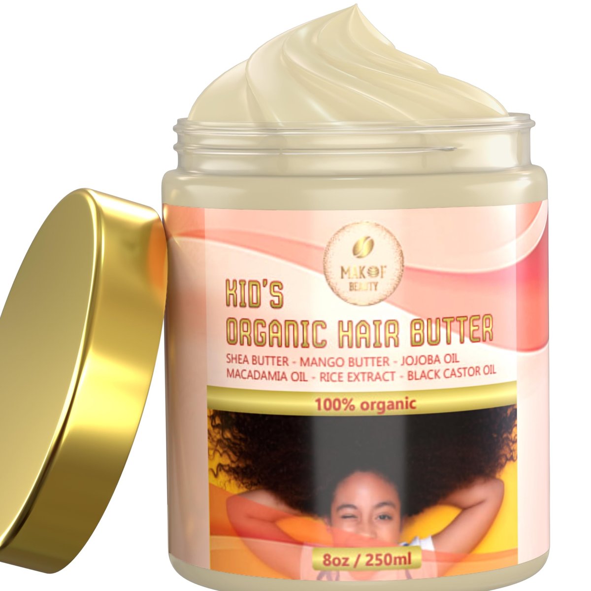 Organic Kid's Hair Butter – Nourishing Hair Detangler for Frizz-Free, Healthy Hair, 8 oz (250 ml) Avelisse