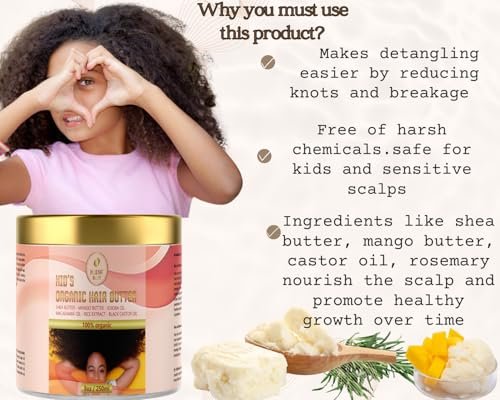 Organic Kid's Hair Butter – Nourishing Hair Detangler for Frizz-Free, Healthy Hair, 8 oz (250 ml) Avelisse