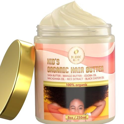 Organic Kid's Hair Butter – Nourishing Hair Detangler for Frizz-Free, Healthy Hair, 8 oz (250 ml) Avelisse
