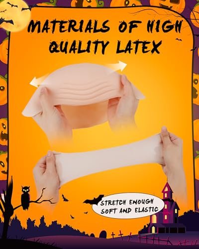 Hoedia 2-Pack Latex Bald Caps with 2 Wig Caps - Natural Skin Tone, Cosplay & Halloween Costume Accessories for Adults - görsel 8