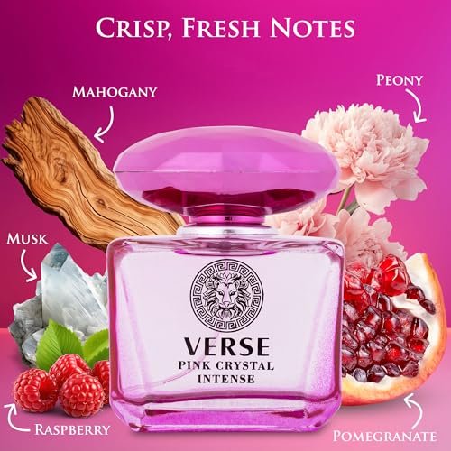 Verse Pink Crystal Intense for Women Eau de Parfum 3.4 fl oz (100ml) - Fruity & Floral Fragrance with Raspberry, Peony, Magnolia & Lotus - görsel 4